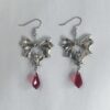 Wholesale New Cross-border Trade Diablo Gothic Punk Style Black Bat Red Crystal Earrings Ladies Halloween