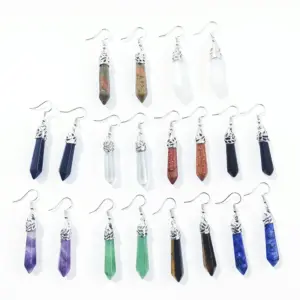 Wholesale Ethnic Style Water Droplets Stone Drop Earrings 1 Pair