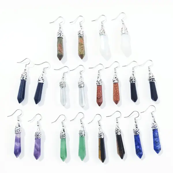 Wholesale Ethnic Style Water Droplets Stone Drop Earrings 1 Pair