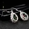 Wholesale Retro Water Droplets Inlaid Crystal Copper Artificial Gemstones Crystal Earrings
