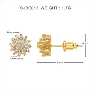 18K Golden White Stone