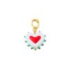 Wholesale Dopamine-enhanced colored polka dot heart-shaped glass pendant, DIY bracelet, necklace, universal buckle jewelry accessory