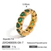304 Stainless Steel Geometric PVD Coated Zircon Real Gold Plated Vintage Style French Style Waterproof Non Tarnish Plating Rings