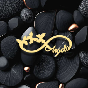 Wholesale Cross-Border Hot-Selling Xiaohongshu Hot-Selling Infinity Symbol Butterfly Brooch with Customizable Name 304 Stainless Steel Brooch