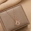 Wholesale Real Gold Plated Crown 304 Stainless Steel Fashion Waterproof Non Tarnish Pendant Necklace