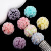 Wholesale Colorful rose luminous flower ball clay drill ball straight hole beads DIY