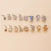 1 Piece Nose Rings & Studs Fashion Flower 316L Stainless Steel Copper Inlay Zircon Nose Pin