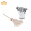 Wholesale 1:12 doll house dollhouse mini furniture model food play metal silver bucket trash can mop ~