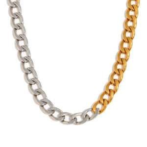 Simple basic polished chain-two colors