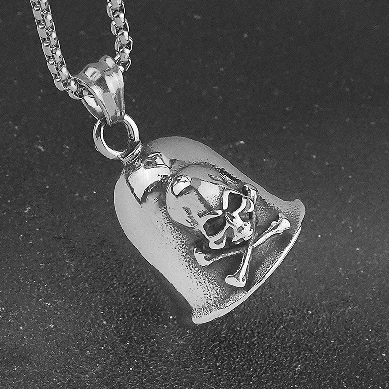 Wholesale Cross-border new stainless steel skull bell casting lished oil titanium steel lucky bell source factory