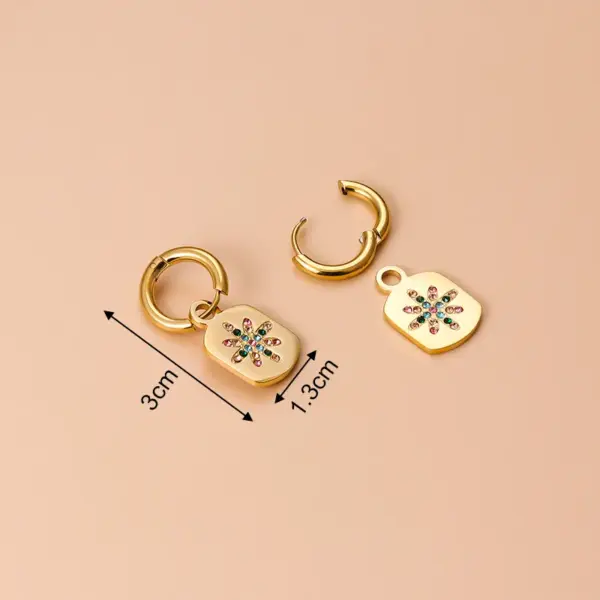 oly-25cc27824f1a74761b1d140b6caec9d4 Wholesale 1 Pair Fashion Round Tassel Plating Inlay 304 Stainless Steel Zircon Stainless Steel Earrings
