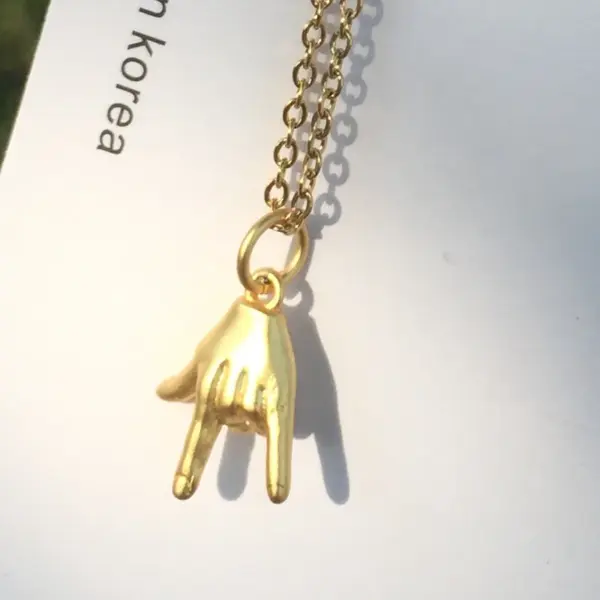 Wholesale Jewelry Diamond Lightning Pendant Titanium Steel Necklace Nihaojewelry