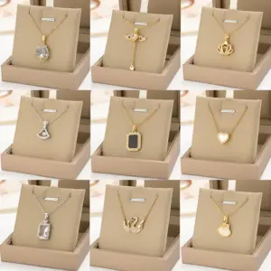 Wholesale Classic Simple Fashion Titanium Steel Necklace Women's Versatile Clavicle Chain Real Gold Plating Internet Famous Jewelry