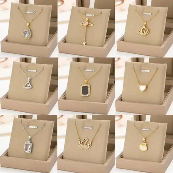 Wholesale Classic Simple Fashion Titanium Steel Necklace Women's Versatile Clavicle Chain Real Gold Plating Internet Famous Jewelry