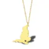 PVD Coated Real Gold Plated 18K Map Heart Shape 304 Stainless Steel Casual Simple Style Waterproof Non Tarnish Pendant Necklace