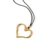 Wholesale Jewelry IG Style Heart Shape Stainless Steel 18K Gold Plated PVD Coated Cord String Necklace
