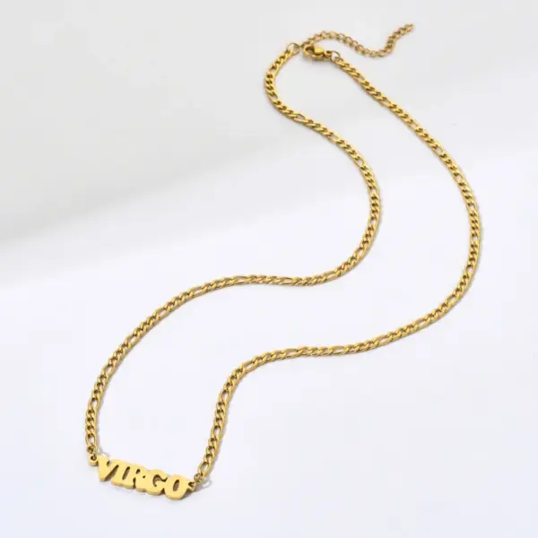 Wholesale Jewelry Simple Style Constellation 304 Stainless Steel 18K Gold Plated Plating Pendant Necklace