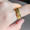 Wholesale PVD Coated Real Gold Plated 18K Gold Circle 304 Stainless Steel Basic Simple Style Waterproof Non Tarnish Rings