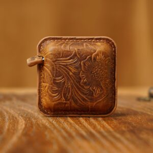 Orthomorphic-Carved Leather Yellow Brown