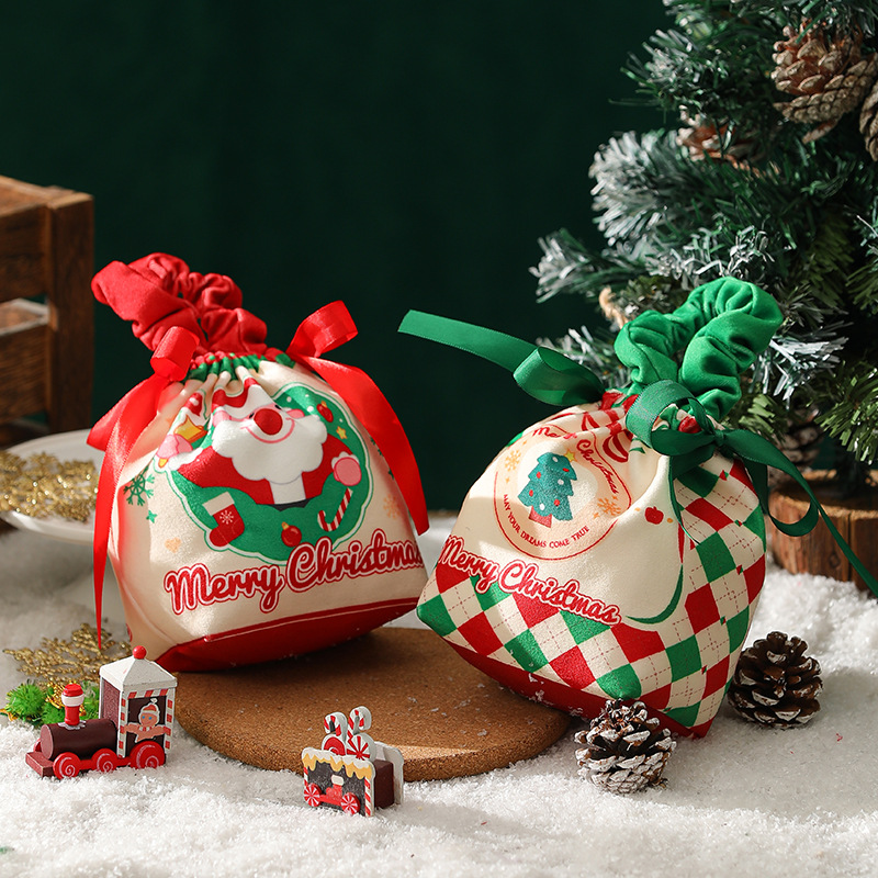 Wholesale Christmas Gift Veet Apple Bag Handbag awstring Bag