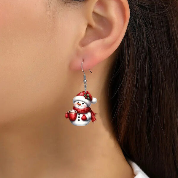 Wholesale Cross-border Hot Winter Snowman Acrylic Earrings Cute New Year Holiday Atmosphere Cartoon All-match Earrings