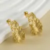Wholesale PVD Coated 18K Gold Plated C Shape Irregular Stainless Steel Classical Simple Style Waterproof Non Tarnish Ear Studs