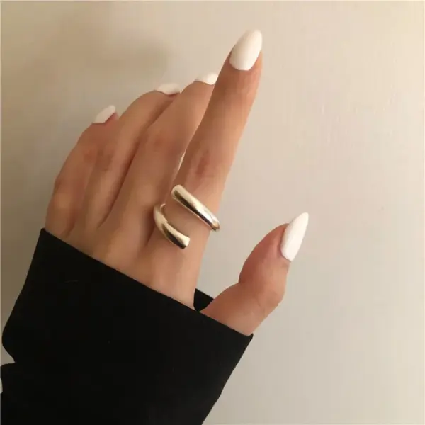 Wholesale Fashion Solid Color Copper Silver Plated Open Ring 1 Piece