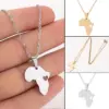 Wholesale PVD Coated 18K Gold Real Gold Plated Map 201 Stainless Steel Fashion Waterproof Non Tarnish 201 Stainless Steel Pendant Necklace