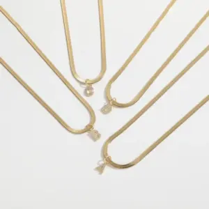 Wholesale Letter 304 Stainless Steel Copper Retro Classic Style 304 Stainless Steel Pendant Necklace
