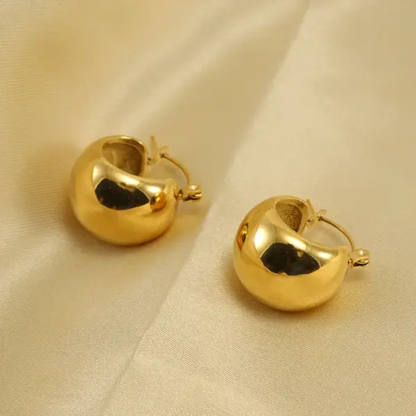 oly-2614923a3f77d81c20606e2e84f9b7e3 Wholesale PVD Coated 18K Gold Plated Geometric 304 Stainless Steel Retro Waterproof Non Tarnish Earrings