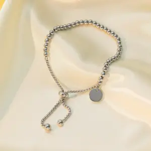 Ae2060 Pull Bead Bracelet / Steel Color