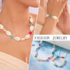 Wholesale Summer Bohemian Style Necklace Jewelry Women's Beach Vacation Colorful Starfish Shell Woven Bracelet Necklace suit