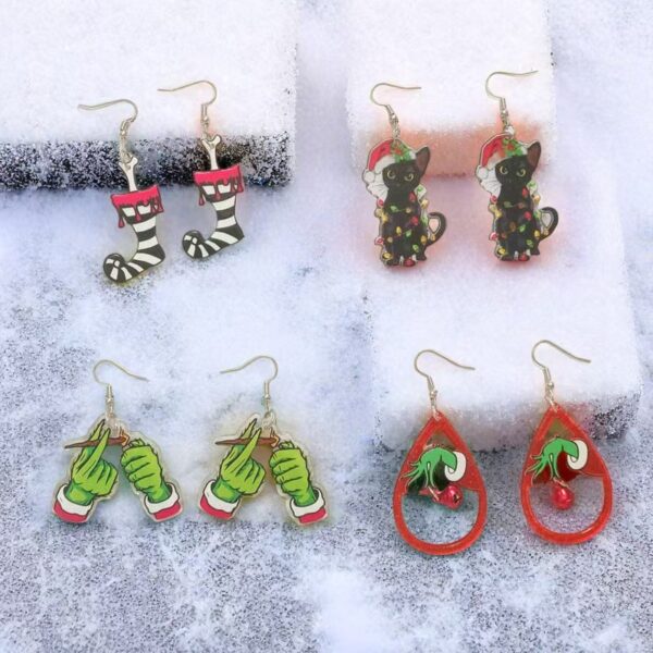 Wholesale Christmas Socks Cartoon Earrings OLY Exclusive