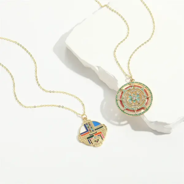 Wholesale Copper 14K Gold Plated Inlay Heart Shape Zircon Pendant Necklace