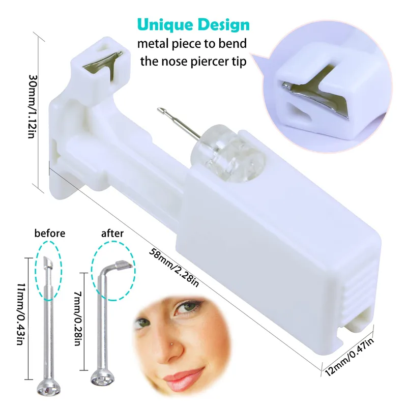 Wholesale 1 Set 304 Stainless Steel 316 Stainless Steel Plastic Resin Rhinestones Nose Rings & Studs Geometric