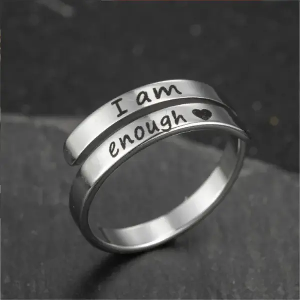 Wholesale Fashion Letter Stainless Steel Plating Open Ring 1 Piece