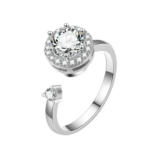 Wholesale Fashion Flower Copper Plating Inlay Zircon Open Ring 1 Piece