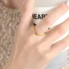 Wholesale 304 Stainless Steel Square Oval PVD Coated Glass Stone Zircon 18K Real Gold Plated Real Gold Plated Simple Style Waterproof Non Tarnish Plating Inlay Gold Rings