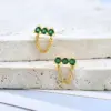 Wholesale Fashion Geometric Copper Artificial Gemstones Earrings Ear Studs