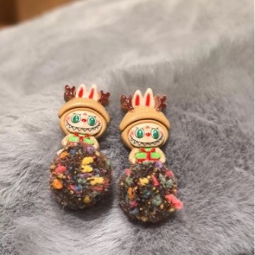 Wholesale Hairball Dopamine Blue Earrings