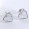 Wholesale 1 Pair Casual Simple Style Heart Shape Plating Inlay 304 Stainless Steel Acrylic Ear Studs