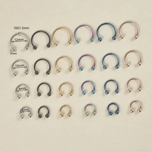 1 Piece Lip Rings Simple Style U Shape 304 Stainless Steel Plating 18K Gold Plated