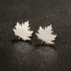 Wholesale PVD Coated 18K Gold Real Gold Plated Maple Leaf Solid Color Notes 304 Stainless Steel Modern Style Sweet Waterproof Non Tarnish Ear Studs