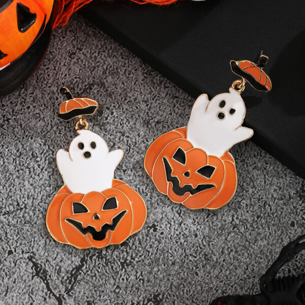 Wholesale Cross-Border Amazon Best-Selling Halloween Earrings Pumpkin Ghost Pendant Earrings Gothic Tassel Women's Earrings