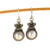 oly-263db6ec0e80eb1db11e745e5cb1d083 Wholesale Vintage sier-plated flower earrings inlaid with pearls