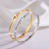 Wholesale 304 Stainless Steel Geometric Solid Color PVD Coated Rhinestones Real Gold Plated 18K Gold Hip-Hop Waterproof Non Tarnish Bangle