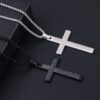 Wholesale European and American New Cross Necklace Men's Scripture Neutral Style Hip Hop Pendant Pendant Necklace Women's Jewelry