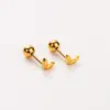 Wholesale PVD Coated Real Gold Plated 14K Gold Letter Heart Shape Wings 304 Stainless Steel Basic Modern Style Simple Style Waterproof Non Tarnish Ear Studs