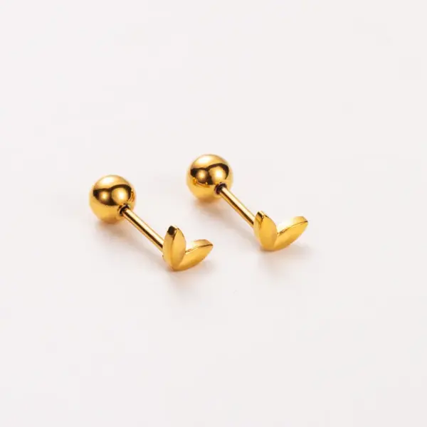 Wholesale PVD Coated Real Gold Plated 14K Gold Letter Heart Shape Wings 304 Stainless Steel Basic Modern Style Simple Style Waterproof Non Tarnish Ear Studs