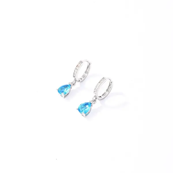 PVD Coated Rhodium Plated Round Water Droplets 304 Stainless Steel Casual Basic Sweet Waterproof Non Tarnish Drop Earrings